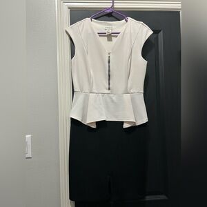 Enfocus Studio Cream Peplum Top